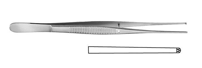 SEMKEN Пінцет хірургічний; прямий; 2x3 зубчики; 12,5см; ширина бранш 1,9+/-0,2. Tontarra Medizintechnik GmbH